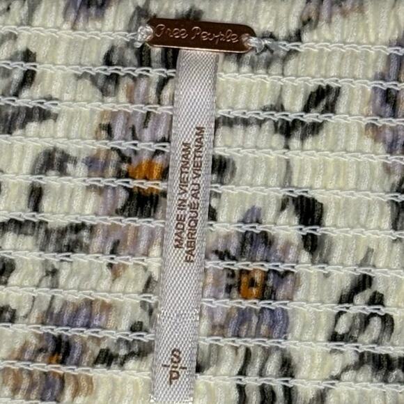 Free People Corduroy Baby Doll Mini Dress Women's S | Cream Floral | EUC - Picture 8 of 15